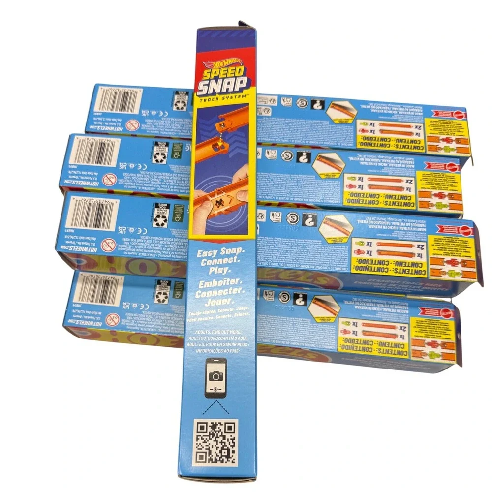 Hot Wheels Straight Track Pack Speed Snap Lot of 8 Orange Connectors Kids New